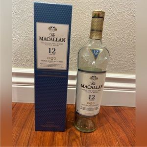 MACALLAN EMPTY 750 ML Triple Cask Fine Oak 12 YEARS WHISKY BOTTLE AND BOX.